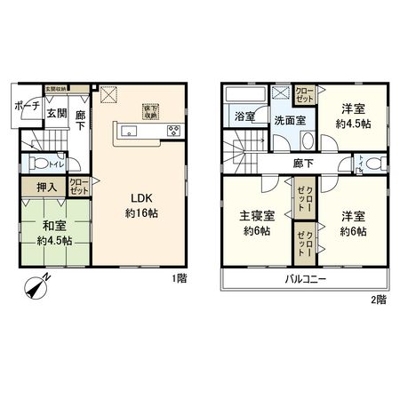 小田原市小八幡2丁目 新築戸建 1号棟 間取図(平面図) 小田原市小八幡2丁目 新築戸建 1号棟 間取図(平面図)