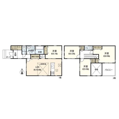 平塚市広川 戸建 3号棟 間取図(平面図) 平塚市広川 戸建 3号棟 間取図(平面図)