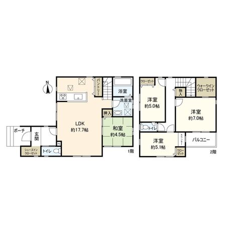 平塚市広川 戸建 4号棟 間取図(平面図) 平塚市広川 戸建 4号棟 間取図(平面図)