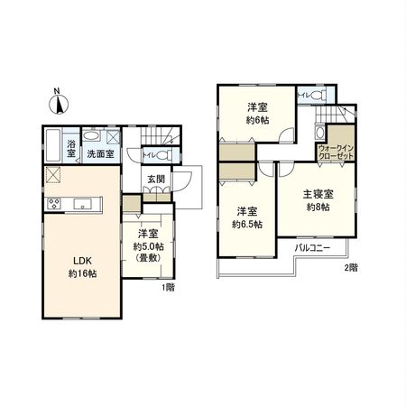 平塚市四之宮三丁目 新築戸建 2号棟 間取図(平面図)