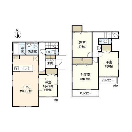 平塚市四之宮三丁目 新築戸建 3号棟 間取図(平面図)