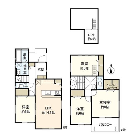 平塚市徳延2丁目 戸建 11号棟 間取図(平面図) 間取図(平面図)