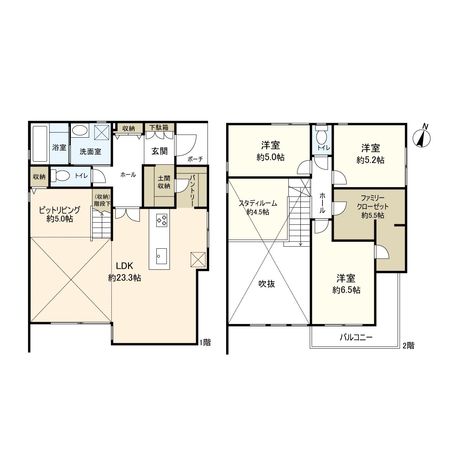 平塚市八重咲町 新築戸建 間取図(平面図) 間取図(平面図)