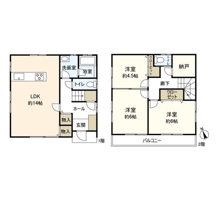 中郡二宮町松根 戸建 間取図(平面図)