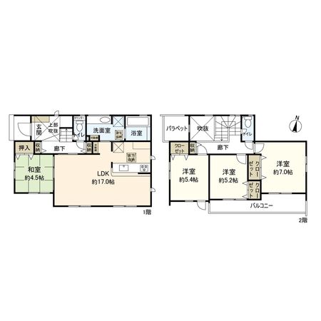 中郡二宮町二宮 新築戸建 3号棟 間取図(平面図)