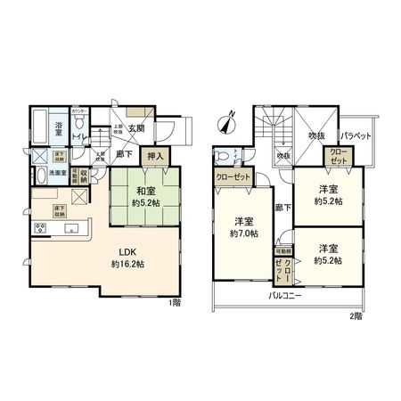 中郡二宮町二宮 新築戸建 4号棟 間取図(平面図)