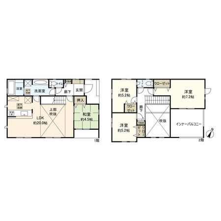 中郡二宮町二宮 新築戸建 7号棟 間取図(平面図)