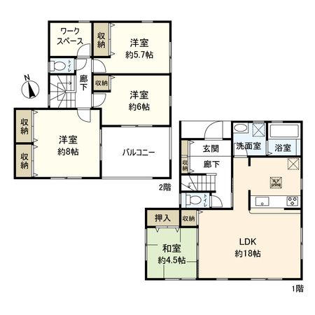 中郡二宮町松根 戸建 間取図(平面図)