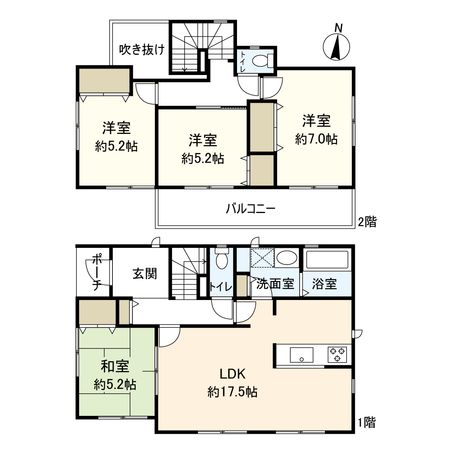 中郡大磯町西小磯 戸建 間取図(平面図)