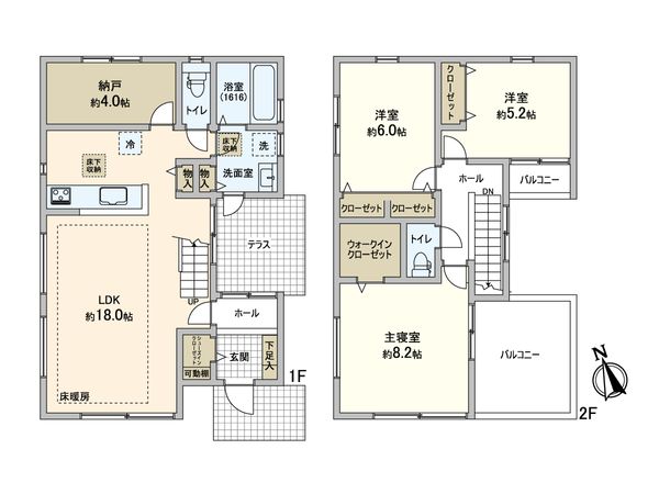 中郡大磯町東小磯 戸建 間取図(平面図)