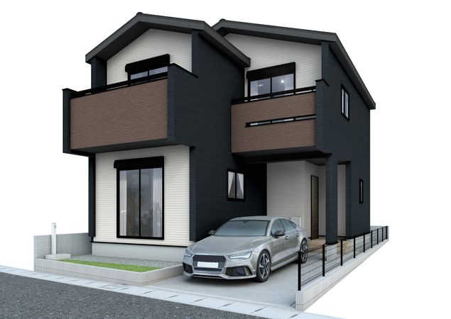 平塚市札場町 新築戸建 1号棟 外観パース図