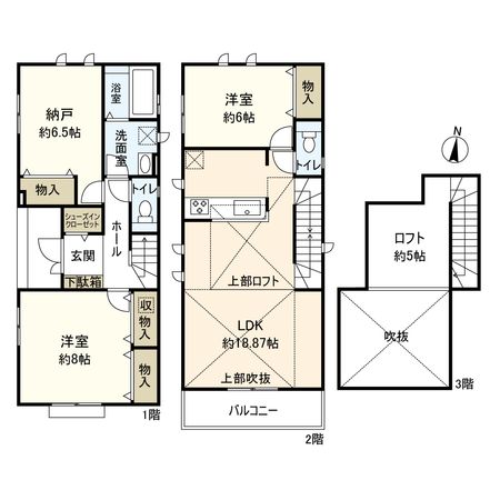 平塚市高浜台 新築戸建 3号棟 間取図(平面図) 平塚市高浜台 新築戸建 3号棟 間取図(平面図)