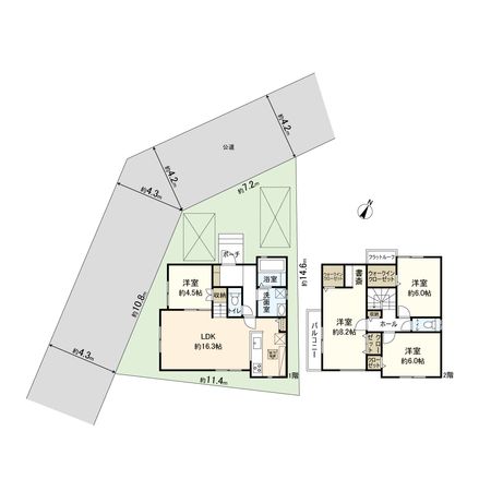 小田原市東町1丁目 新築戸建 2号棟 間取図(平面図)