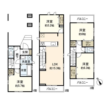 平塚市千石河岸 新築戸建 間取図(平面図)