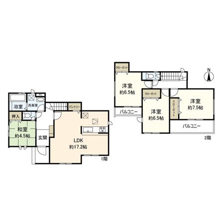 平塚市河内 新築戸建 3号棟 間取図(平面図) 平塚市河内 新築戸建 3号棟 間取図(平面図)