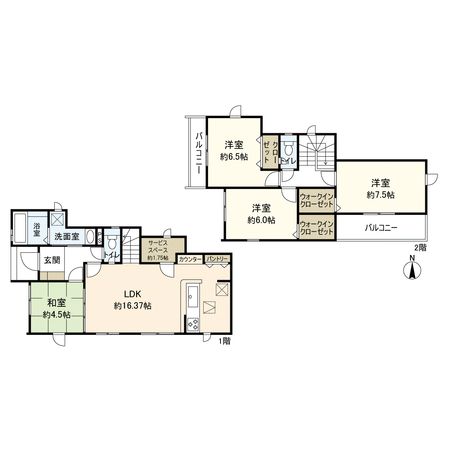 平塚市河内 新築戸建 4号棟 間取図(平面図) 平塚市河内 新築戸建 4号棟 間取図(平面図)