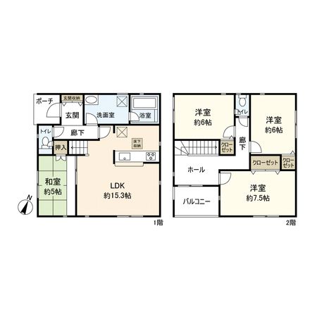 平塚市北金目3丁目 新築戸建 1号棟 間取図(平面図) 平塚市北金目3丁目 新築戸建 1号棟 間取図(平面図)