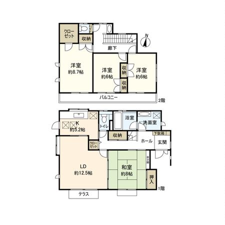 中郡二宮町緑が丘3丁目 戸建 間取図(平面図) 中郡二宮町緑が丘3丁目 戸建 間取図(平面図)