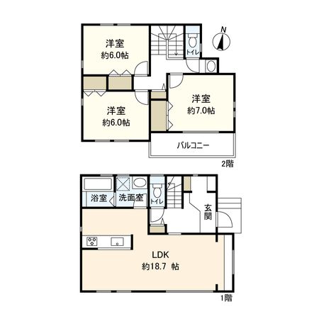 平塚市南原3丁目 新築戸建 間取図(平面図) 平塚市南原3丁目 新築戸建 間取図(平面図)