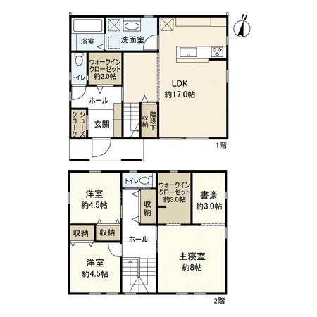 平塚市菫平 戸建 5号棟 間取図(平面図) 平塚市菫平 戸建 5号棟 間取図(平面図)