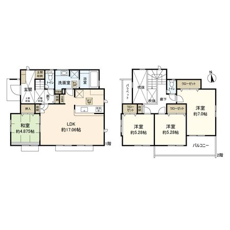 平塚市入野 新築戸建 6号棟 間取図(平面図) 平塚市入野 新築戸建 6号棟 間取図(平面図)