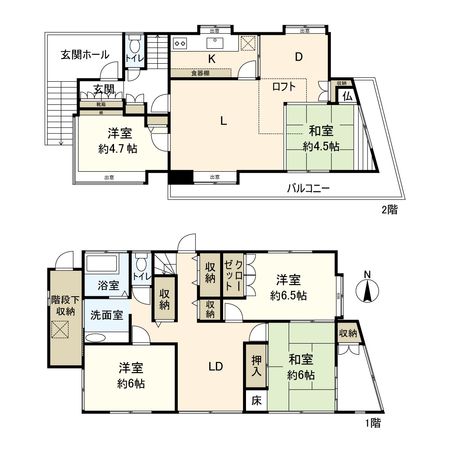 中郡大磯町石神台2丁目 戸建 間取図(平面図) 中郡大磯町石神台2丁目 戸建 間取図(平面図)