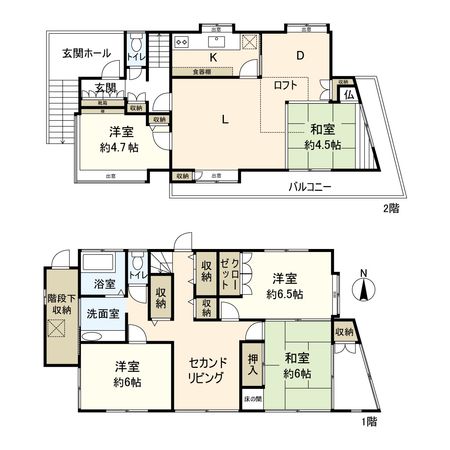 中郡大磯町石神台2丁目 戸建 間取図(平面図)