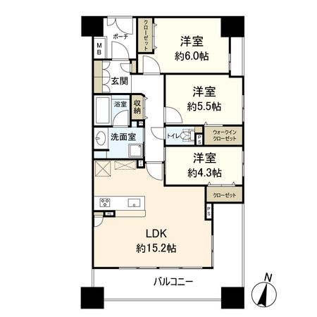 リーデンスタワー湘南平塚 間取図(平面図)
