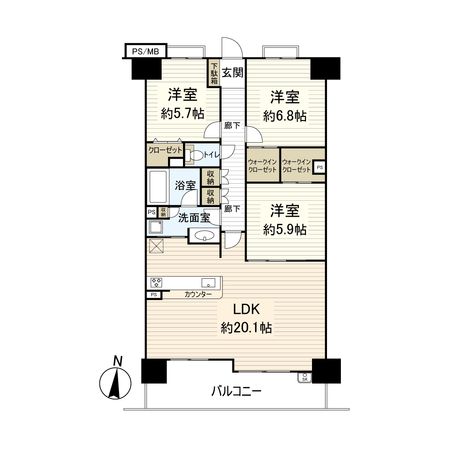 ハイホーム湘南平塚 間取図(平面図) ハイホーム湘南平塚 間取図(平面図)