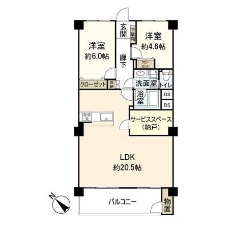 城山ハイム 間取図(平面図) 城山ハイム 間取図(平面図)