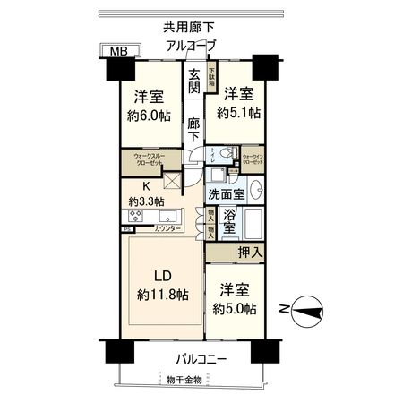 ジェイグラン湘南平塚 間取図(平面図) 間取図(平面図)
