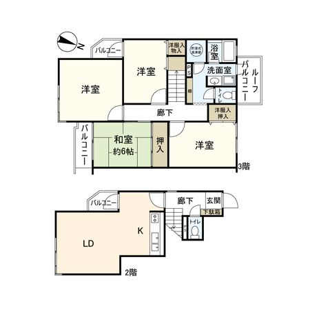 チサンガーデンハウス八重咲 間取図(平面図) チサンガーデンハウス八重咲 間取図(平面図)