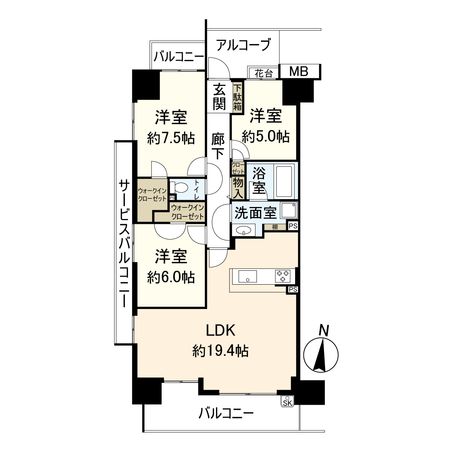 ハイホーム湘南平塚 間取図(平面図) 間取図(平面図)