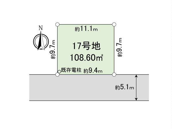 厚木市妻田東1丁目 建築条件付売地17号地 区画図 厚木市妻田東1丁目 建築条件付売地17号地 区画図