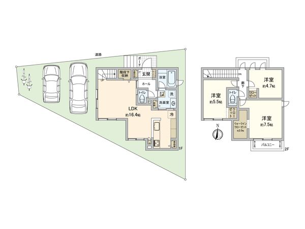 厚木市妻田東1丁目 新築戸建 24号地 間取図(平面図) 厚木市妻田東1丁目 新築戸建 24号地 間取図(平面図)