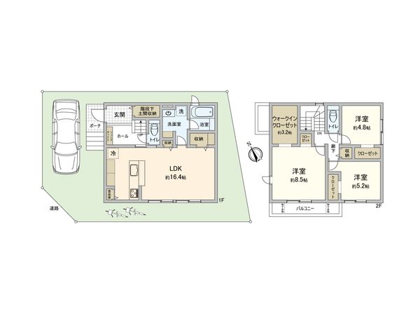 厚木市妻田東1丁目 新築戸建 10号地 間取図(平面図) 厚木市妻田東1丁目 新築戸建 10号地 間取図(平面図)