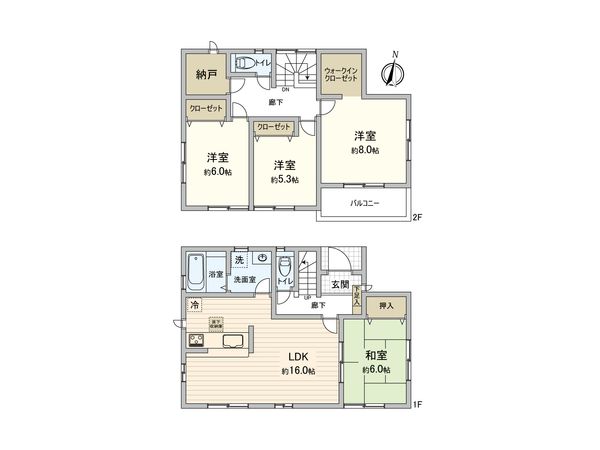 厚木市妻田東3丁目 戸建 間取図(平面図) 厚木市妻田東3丁目 戸建 間取図(平面図)