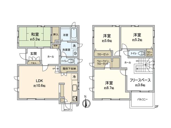 厚木市妻田北1丁目 戸建 間取図(平面図) 厚木市妻田北1丁目 戸建 間取図(平面図)