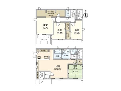 厚木市長谷一戸建 間取図(平面図)