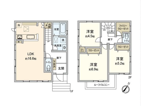 伊勢原市石田 新築戸建 4号棟 間取図(平面図)