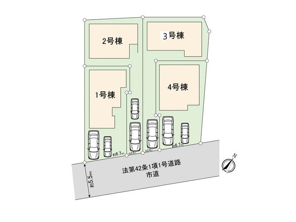 伊勢原市石田 新築戸建 4号棟 全体区画図 全体区画図