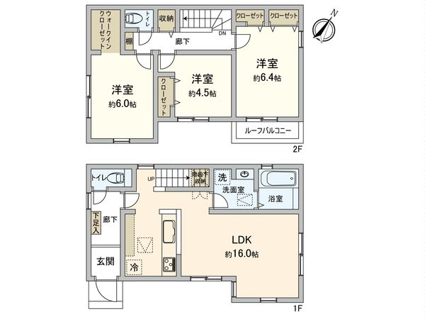 伊勢原市石田 新築戸建 3号棟 間取図(平面図)