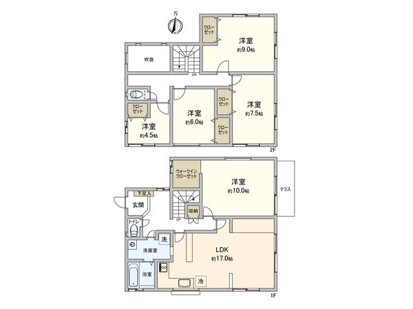 厚木市緑ケ丘5丁目 戸建 間取図(平面図) 厚木市緑ケ丘5丁目 戸建 間取図(平面図)