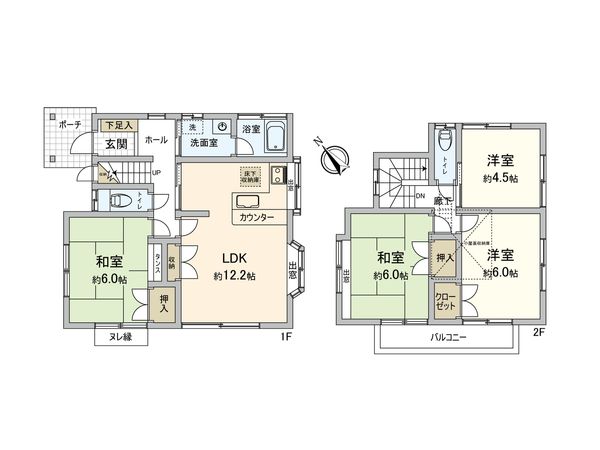 伊勢原市八幡台2丁目 戸建 間取図(平面図)