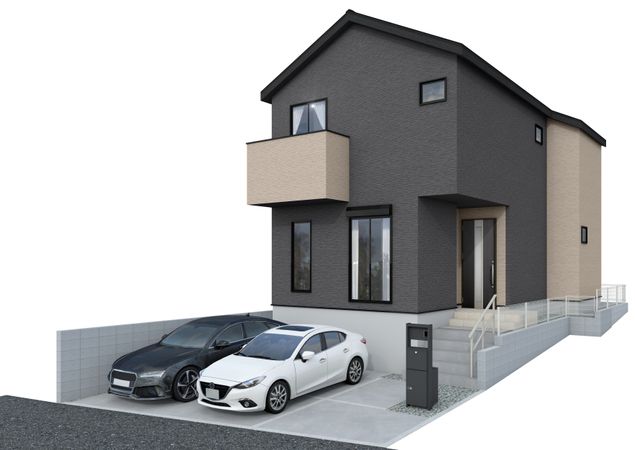 伊勢原市石田 新築戸建 1号棟 外観パース図