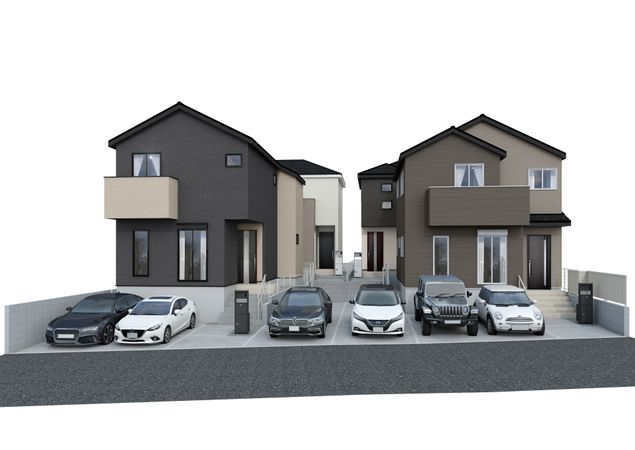 伊勢原市石田 新築戸建 3号棟 外観パース図