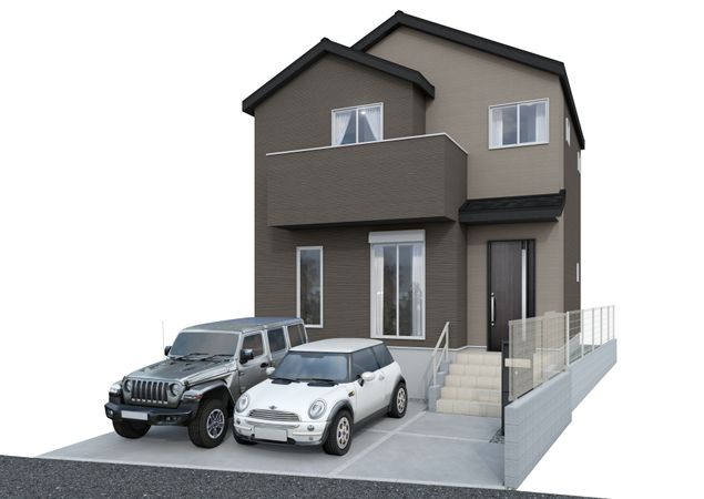 伊勢原市石田 新築戸建 4号棟 外観パース図