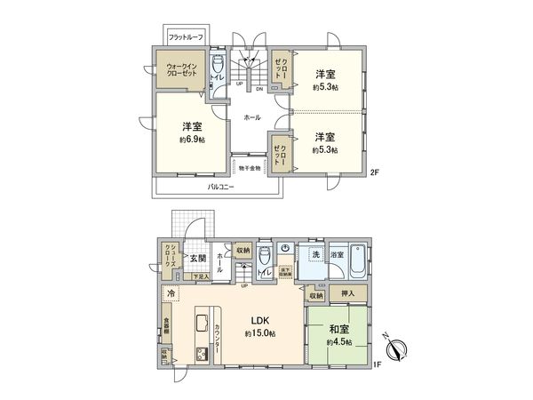 秦野市今泉 戸建 間取図(平面図)