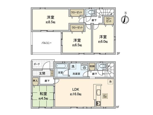 厚木市三田南 新築戸建 2号棟 間取図