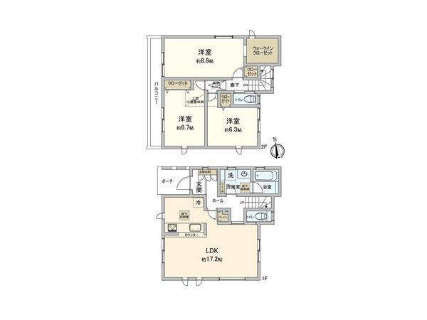 厚木市妻田東3丁目 新築戸建 間取図(平面図)